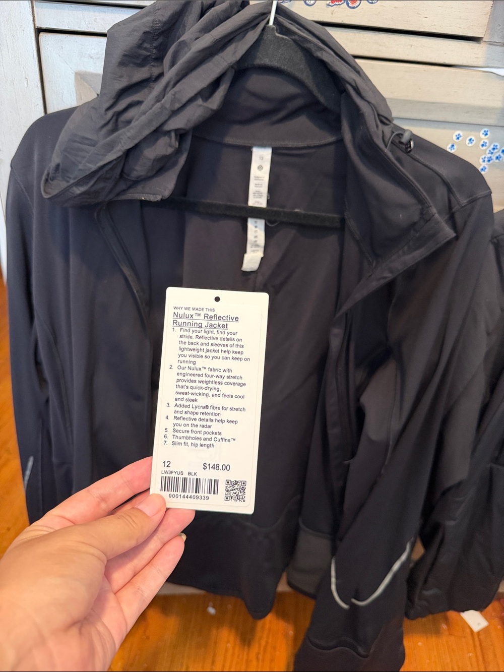 lululemon athletica Black Hooded Running Jacket